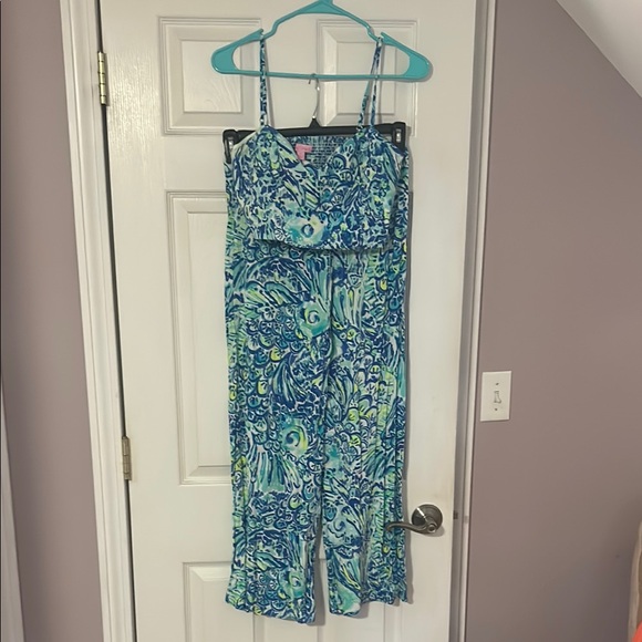 Lilly Pulitzer Pants - Lilly Pulitzer Lizzy Set Blue and Green Patterned Two Piece Set